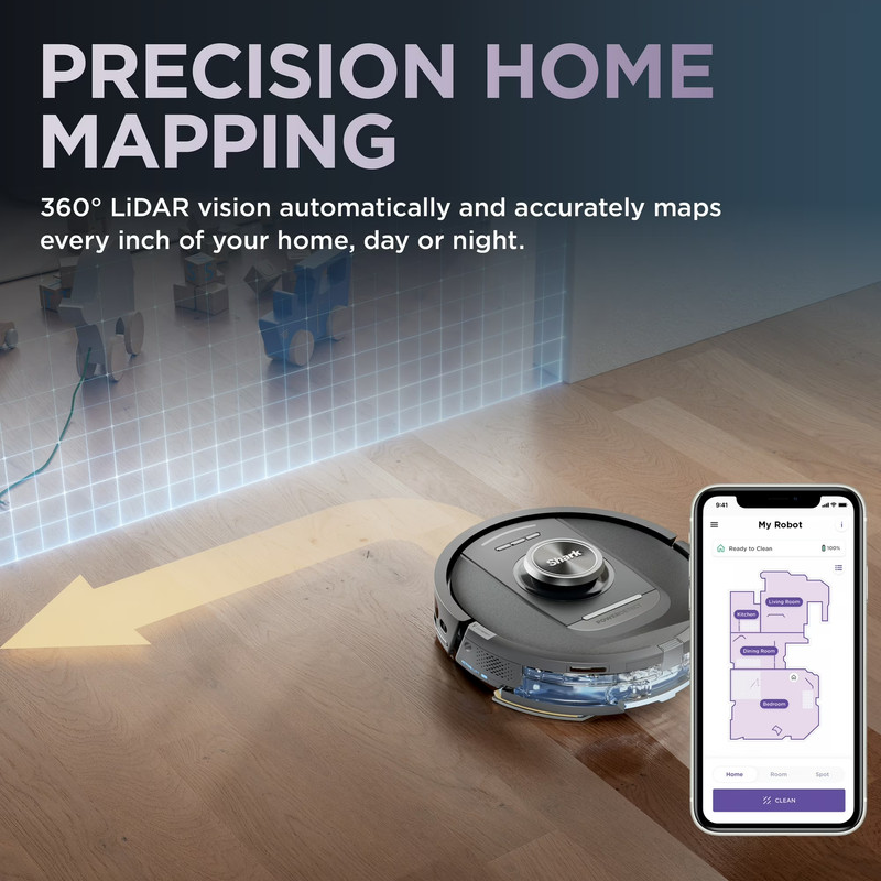 Shark PowerDetect Robot Vacuum Mop Self Empty LiDAR RV2820YE gallery