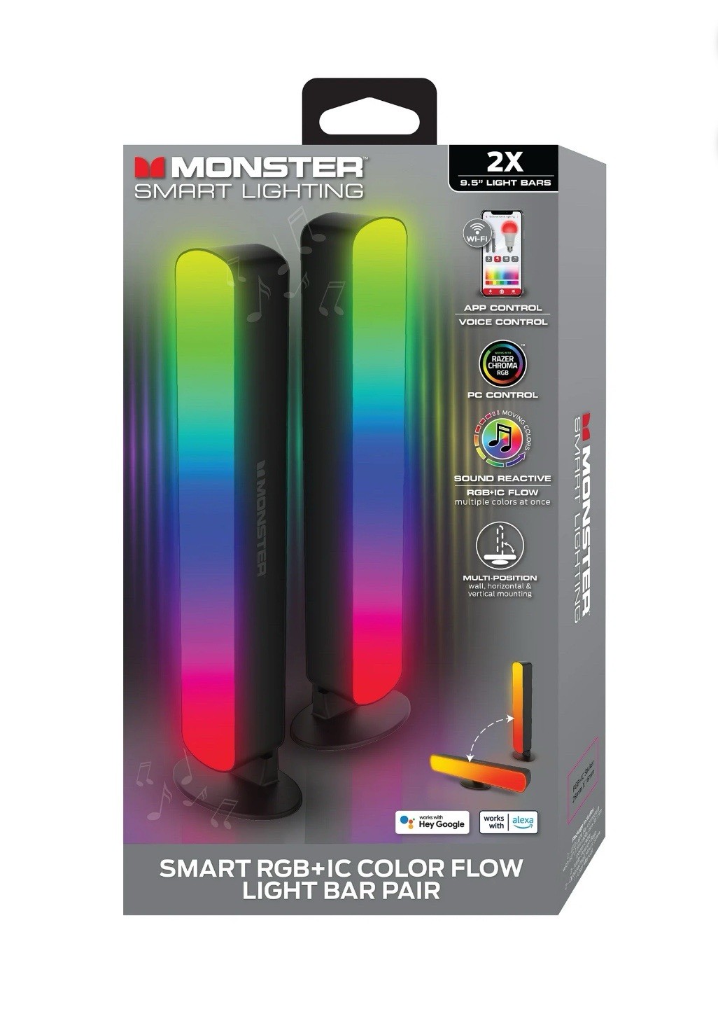 Monster LED Wi-Fi Light Bar 2-Pack: Smart Razer Chroma, Vertical or Horizontal gallery