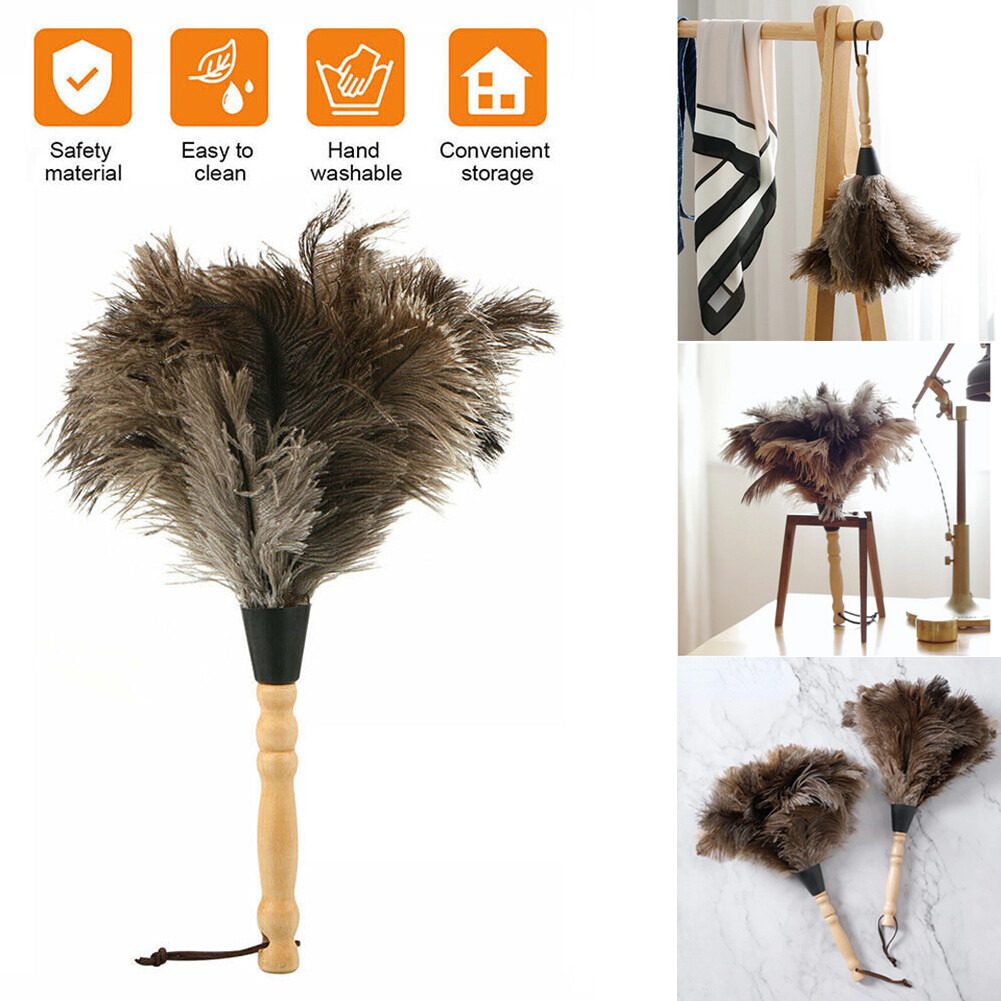 13" Ostrich Feather Duster Durable Dust Collecting Cleaning Tool In Wool Shop^^ gallery