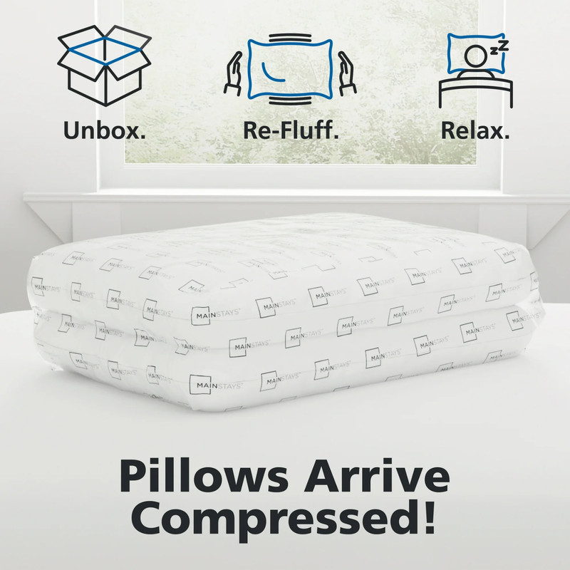 (2 Pack) Mainstays Bed Pillows - Extra Firm Support - Standard/Queen Size - NEW gallery