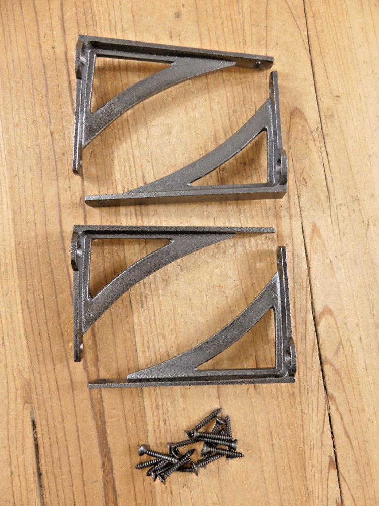 4 Cast Iron ANGLE Brackets Braces Shelf Bracket Corbels Shelf Small 4 1/2" X 3