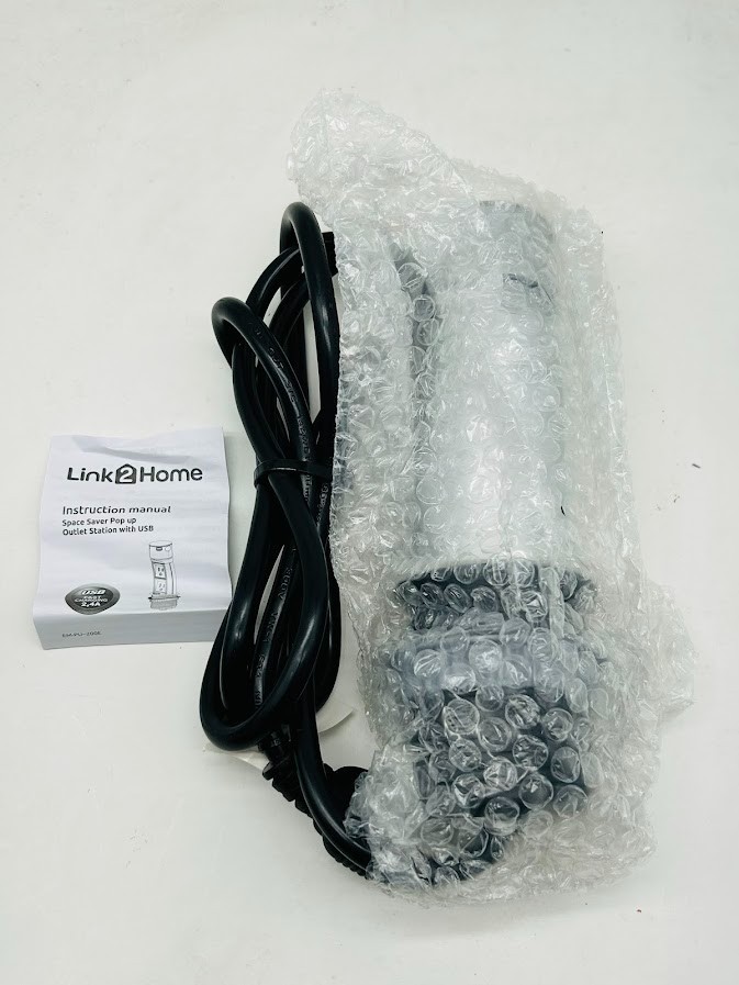 Link2Home Space Saver Pop-Up Outlet with 2 Power Outlets & 2 USB Ports gallery