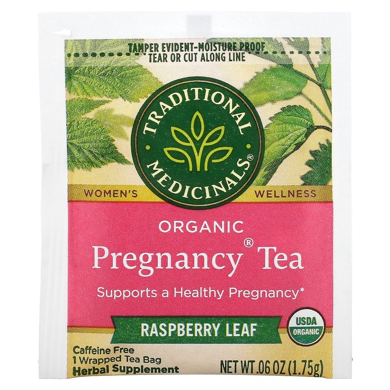 Organic Pregnancy Tea, Raspberry Leaf, Caffeine Free, 16 Wrapped Tea Bags, 0.99 gallery