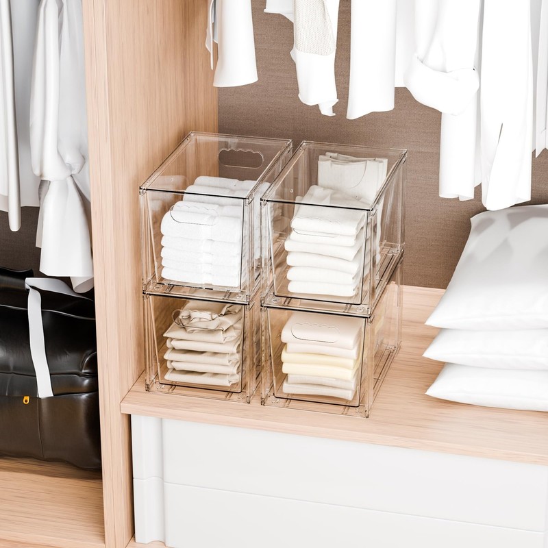 4 Pack Clear Stackable Storage Drawers,7.3″ High Large Baby Bottle Organizer,... gallery