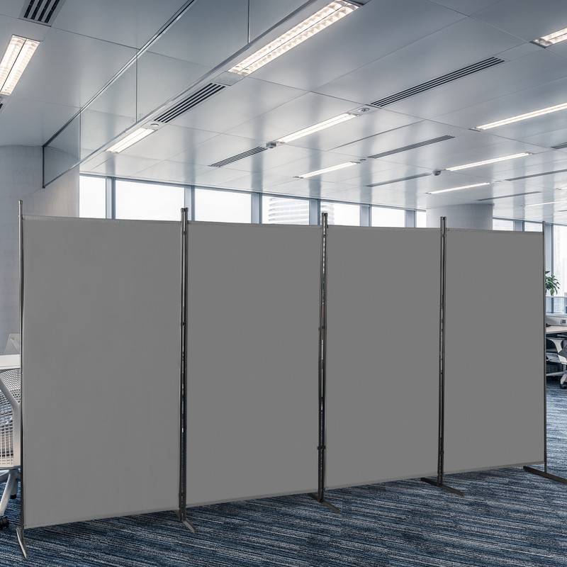 6FT 4-Fold 160g Polyester Cloth Plastic Foot Carbon Steel Frame Screen Gray gallery
