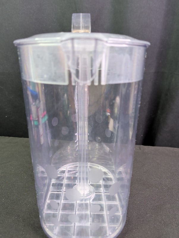 Pampered Chef Quick Stir Pitcher #2272 Clear 4 Qts Polka Dot Mixing Plunging VTG gallery