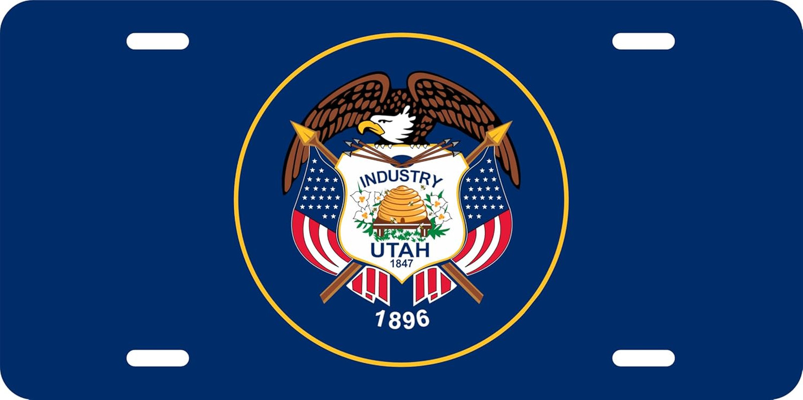 DMSE US State Flag License Plates 12" X 6" Inch - Durable Aluminum Tag for Cars gallery