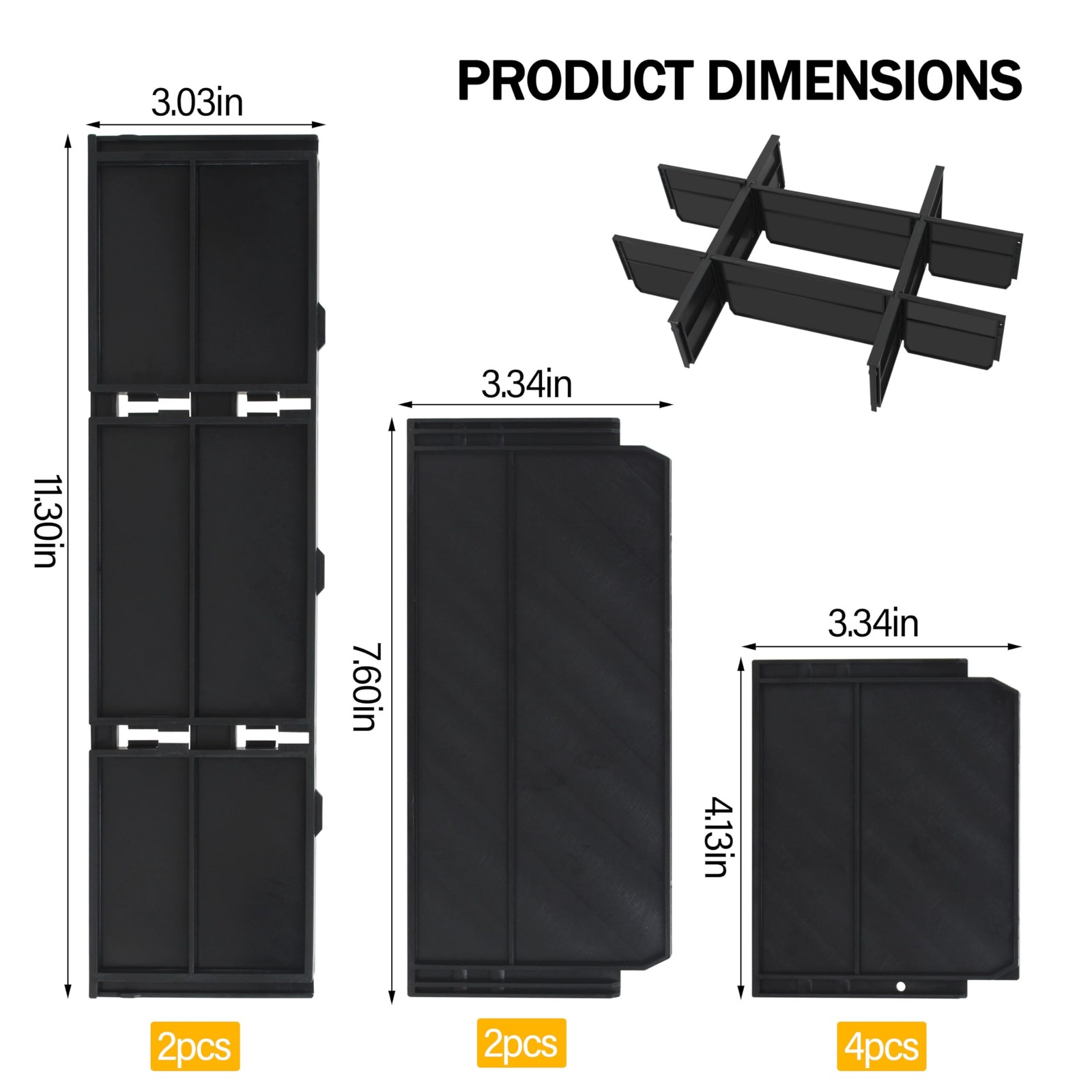 Tool Box Dividers, Storage Organizer Packout System for 14x14x3 inches, Black gallery