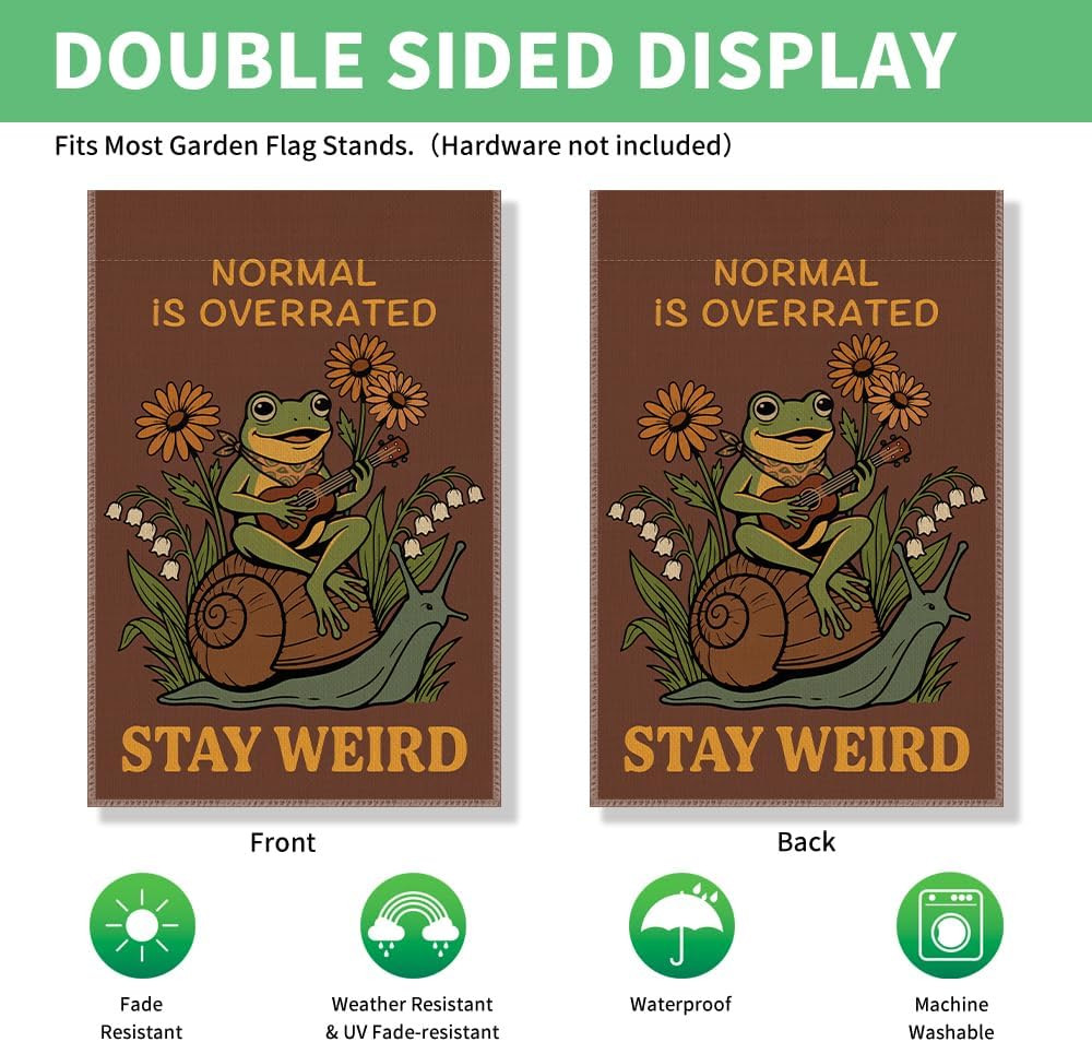 Normal Is Overrated Stay Weird Funny Garden Flag, Inclusion Equality Human Right gallery