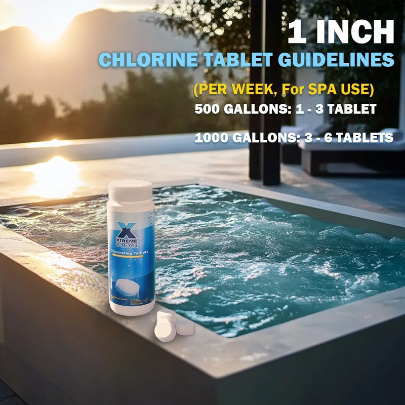 XtremeClear 1" 99% Trichloro Stabilized Swimming Pool Chlorine Tablets - 1.5lbs gallery
