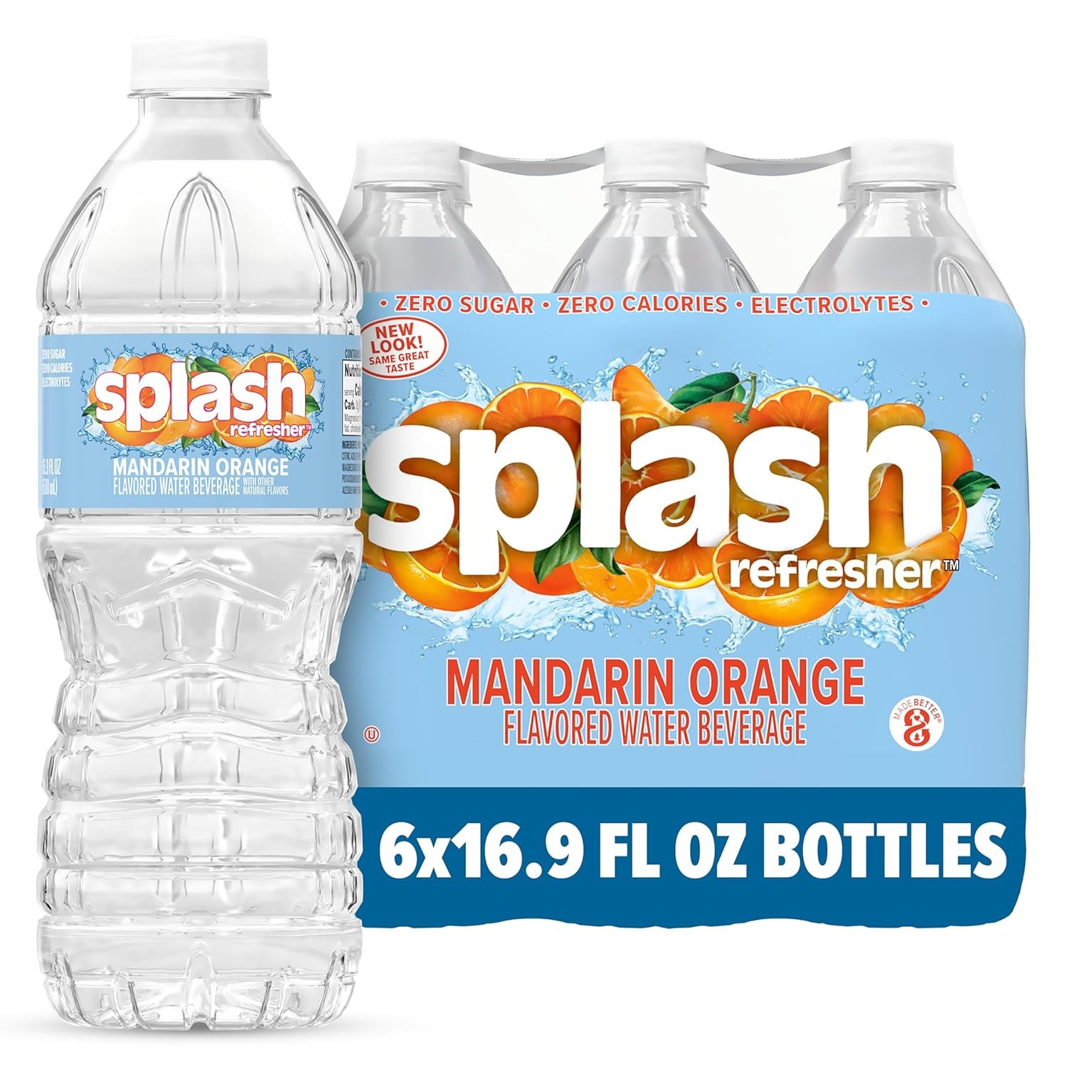 Splash Refresher Mandarin Orange Flavored Water, 16.9 Fl Oz, Pack of 6 gallery