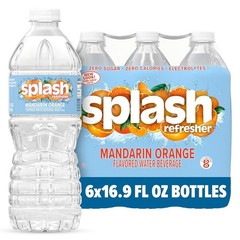 Splash Refresher Mandarin Orange Flavored Water, 16.9 Fl Oz, Pack of 6