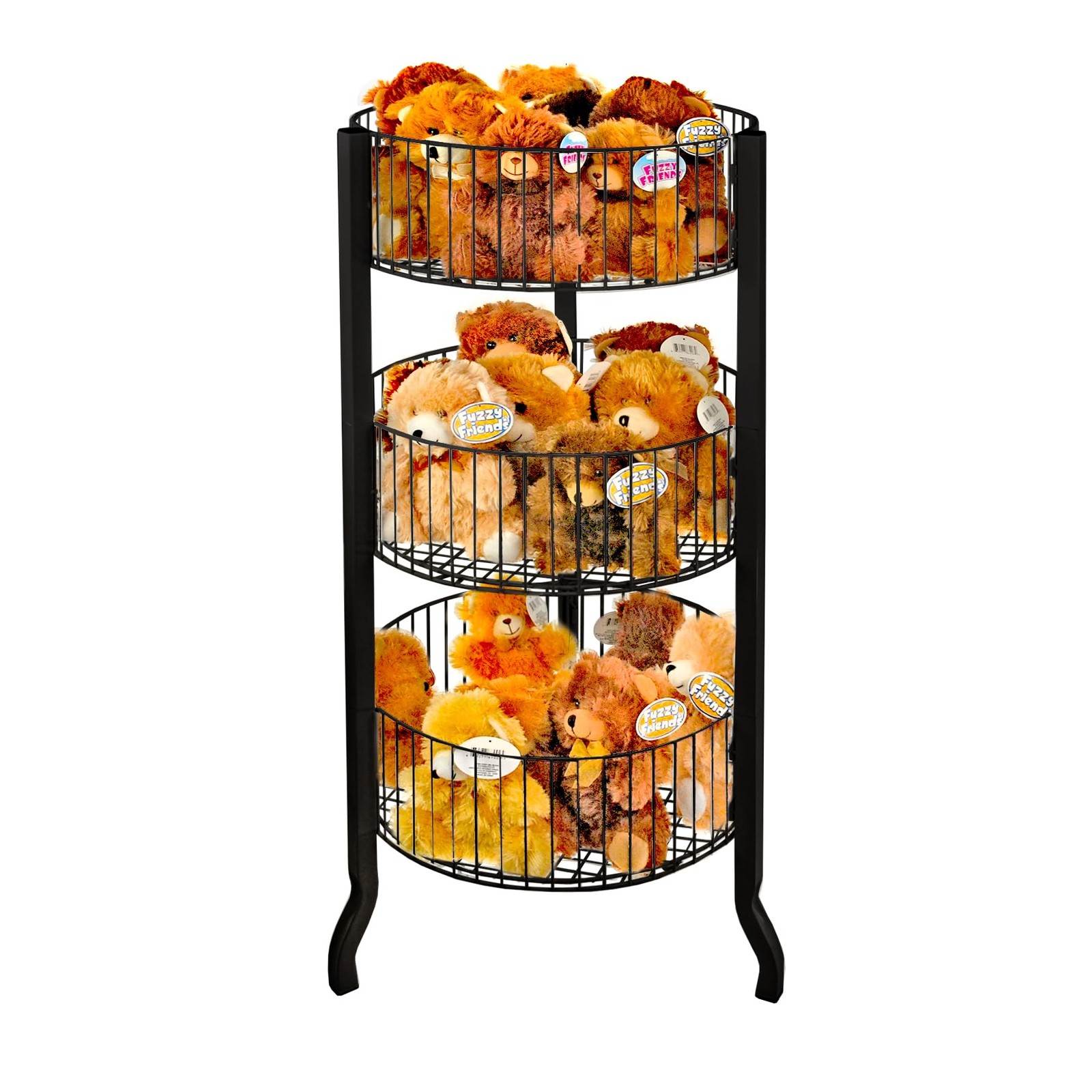 Azar Displays 300703 3 Tiered Round Wire Dump Bins (Black) gallery