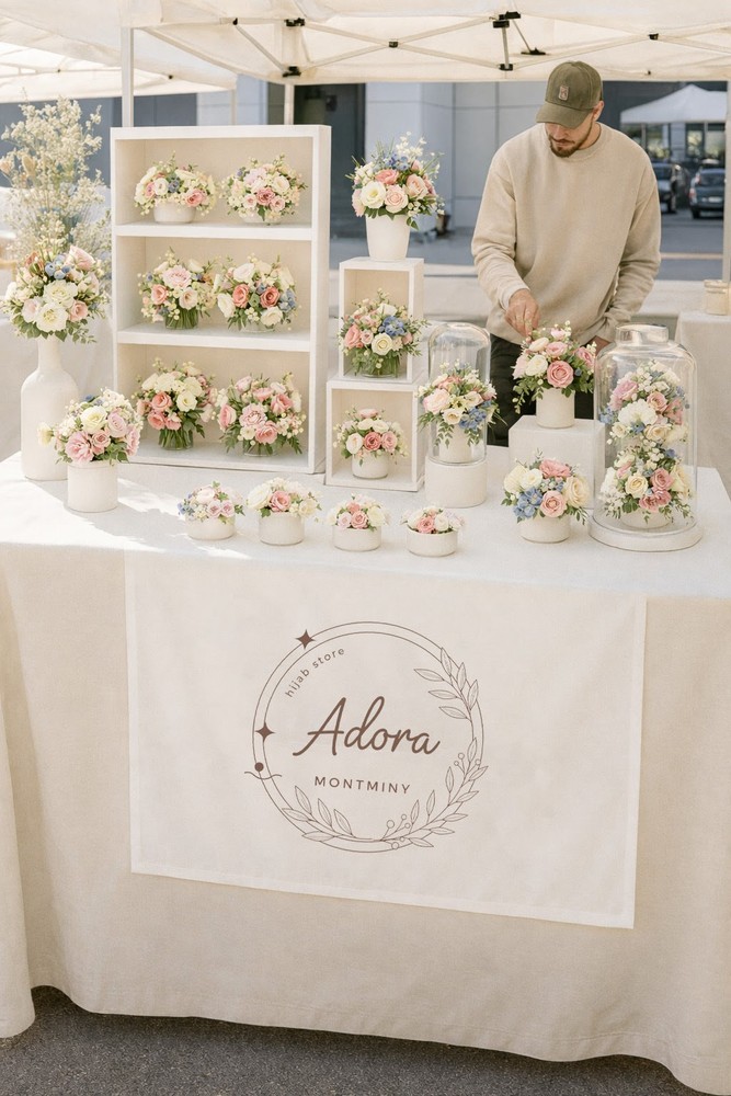 Personalized Tablecloth Runner with Logo for Trade Shows, Business Vendors