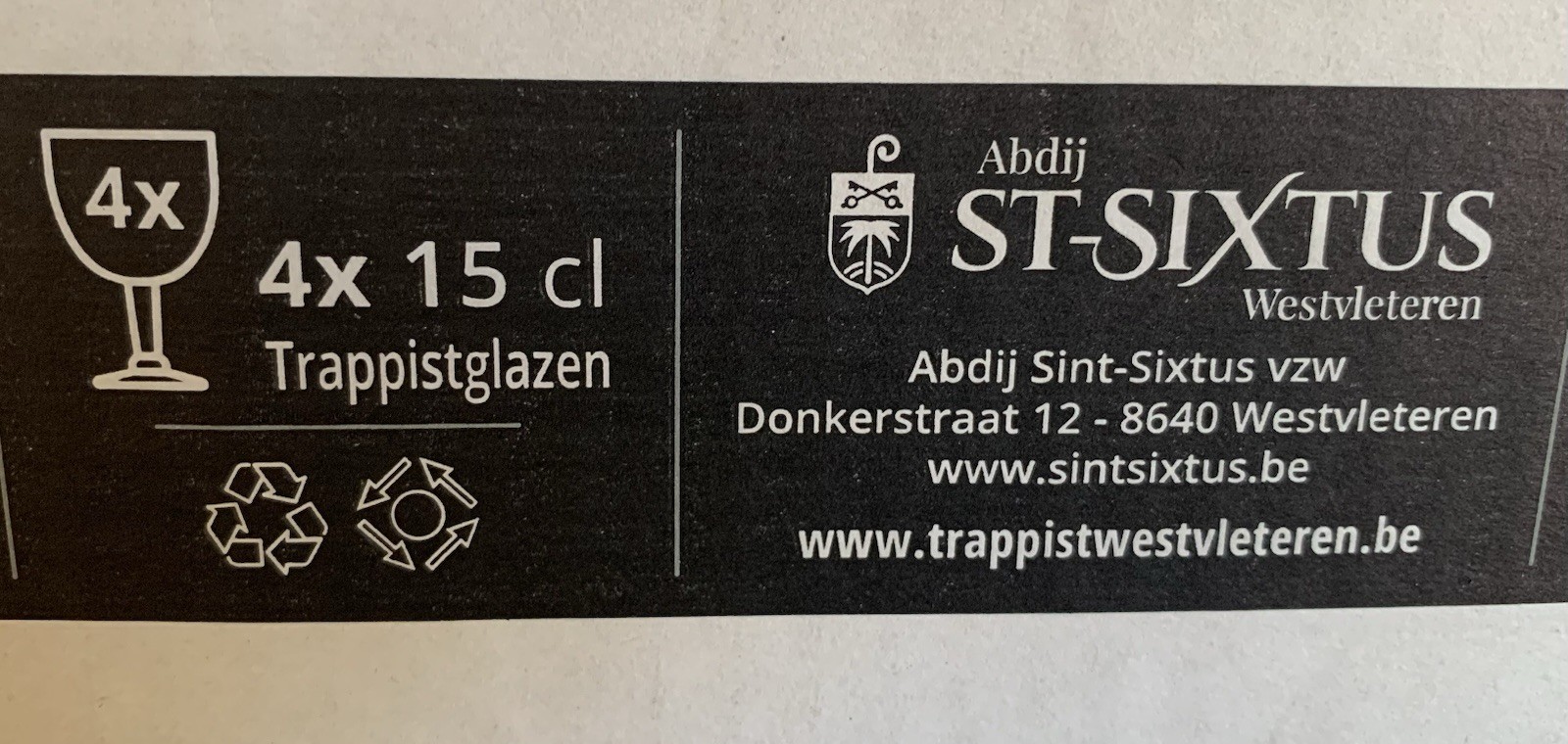 New Westvleteren Trappiste 15cl Belgian Beer Glasses Set Of 4 in Original Box gallery