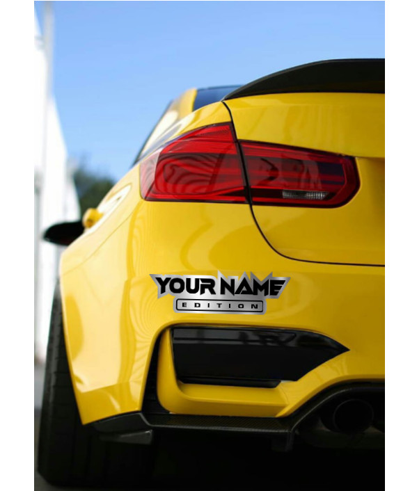 Car badge CUSTOM TEXT "EDITION" Emblem, Car emblem BRUSHED SILVER Text Name Logo gallery