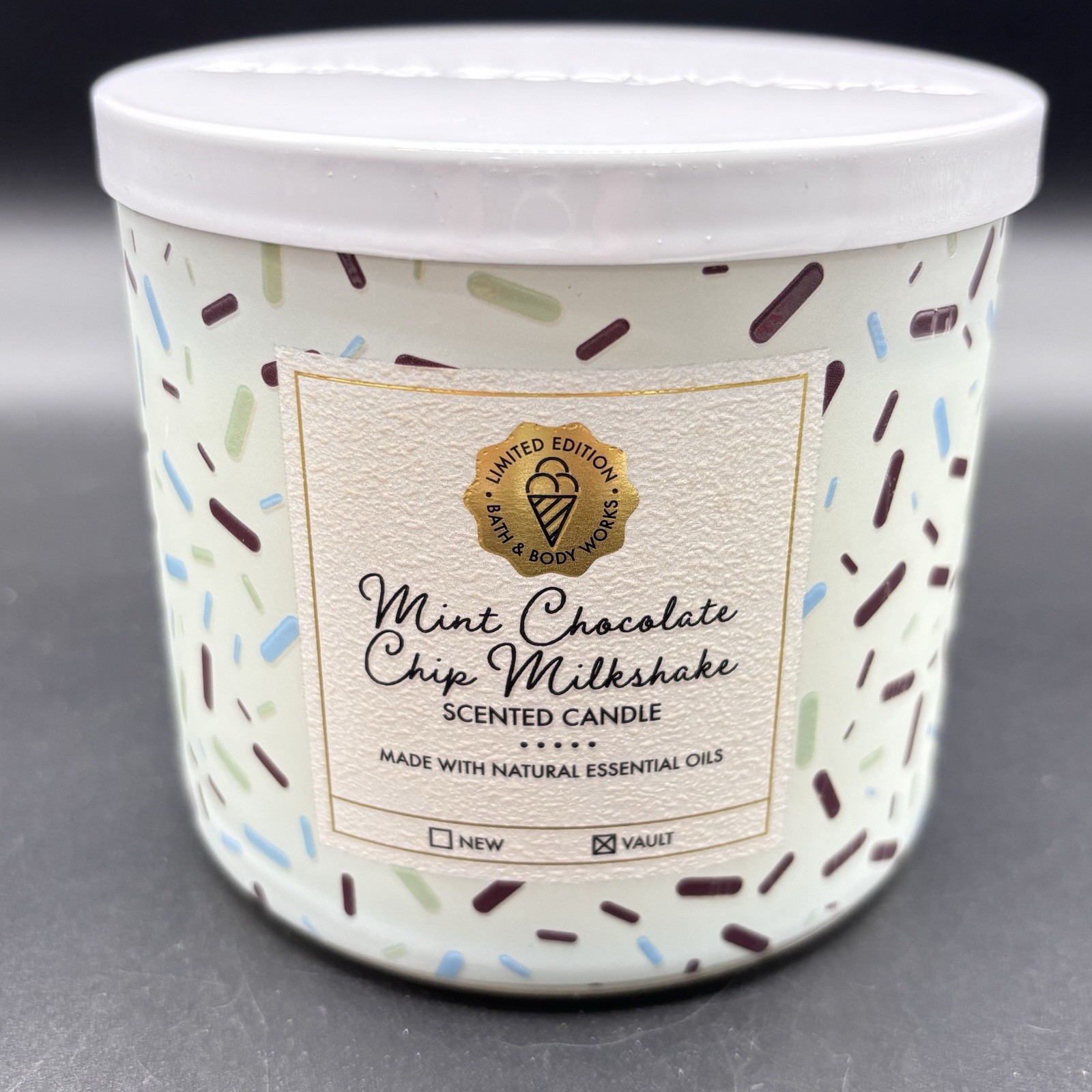 Bath & Body Works Mint Chocolate Chip Milkshake 3 Wick Candle 14.5 oz Gourmand gallery