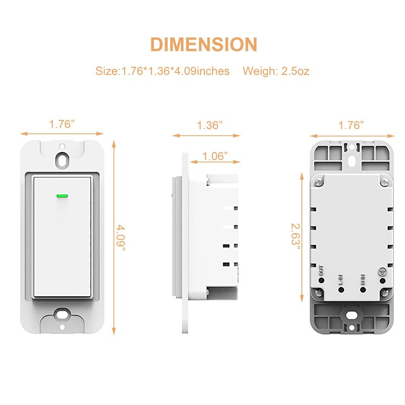 Smart WIFI Switch Light Wall Works with Alexa Google Home voice smart life 4pack gallery
