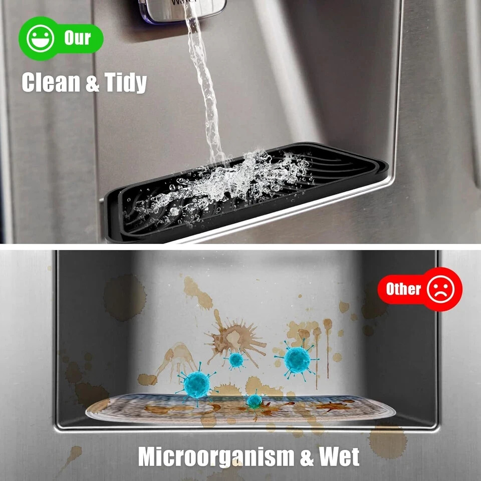 Refrigerator Drip Catcher Tray - 2 Pack Non-Slip Silicone for Samsung & GE gallery