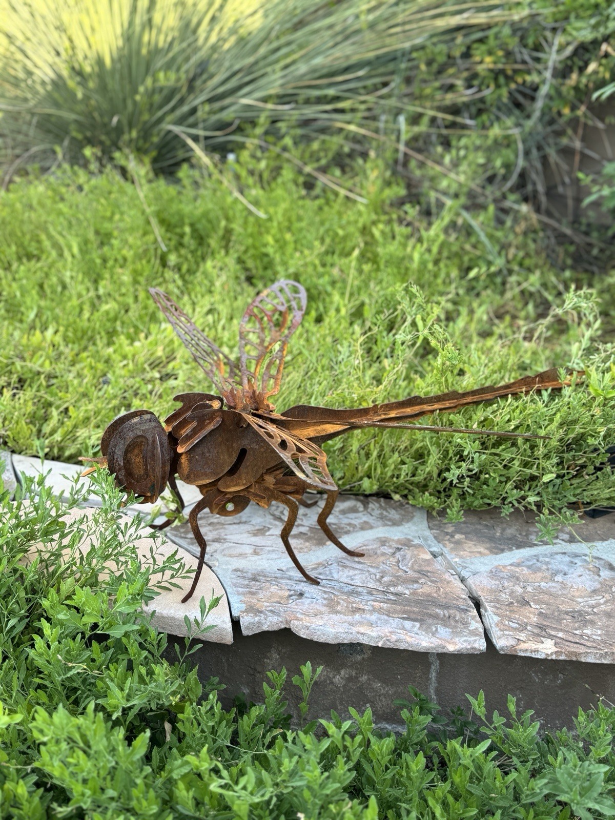 Hand-crafted Metal Dragonfly Sculpture-Rustic Patina- One Of A Kind Art Piece gallery