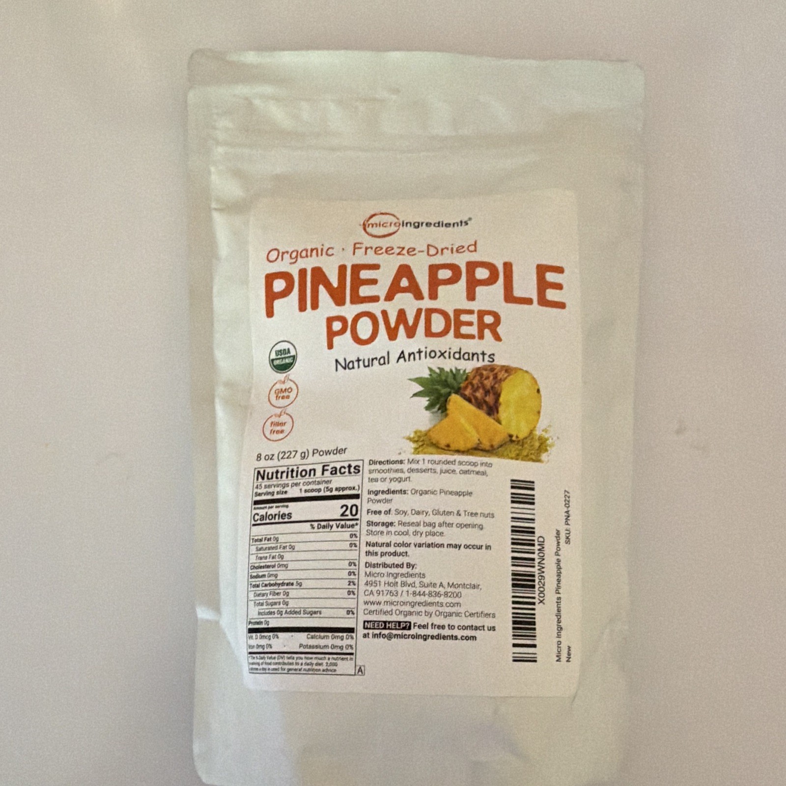 Micro Ingredients Organic Freeze-Dried GMO Free Pineapple Powder 8 oz (227g) gallery