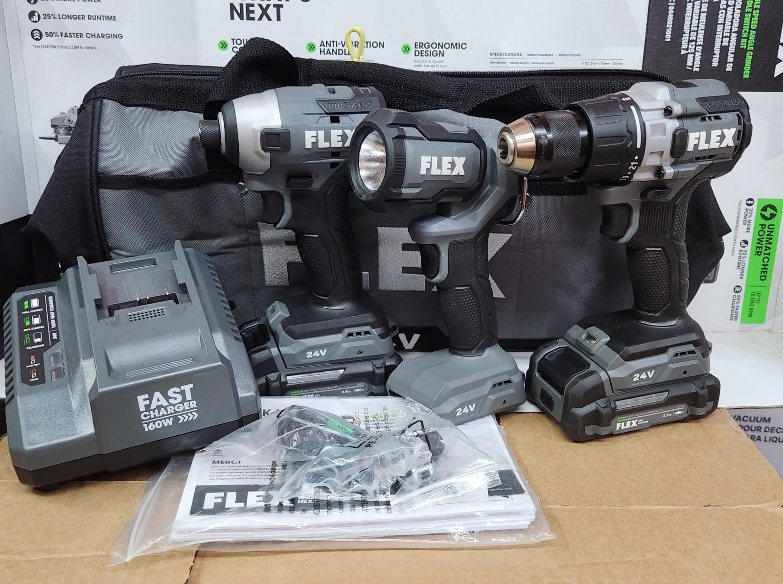⭐️NEW⭐️ FLEX 24V Brushless 3-Tool Combo Kit gallery