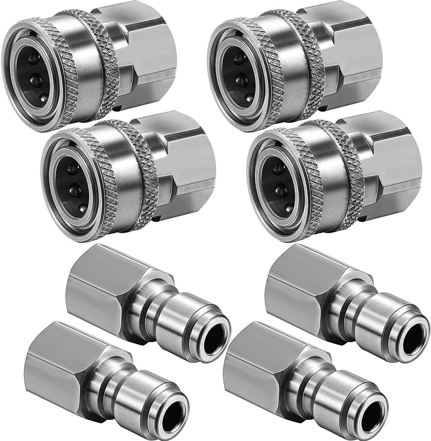 4X 3/8Inch NPT Stainless Steel Quick Connect Fitting Pressure Washer Adapter Set gallery