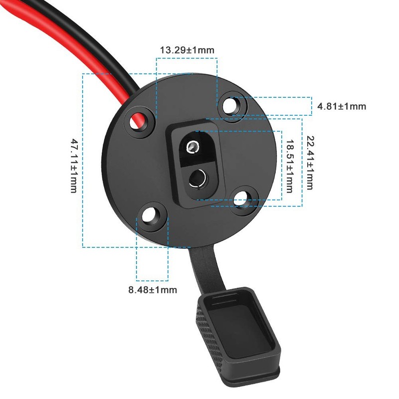 SAE Connector Power Socket Sidewall Port, Weatherproof SAE Quick Connect Sola... gallery