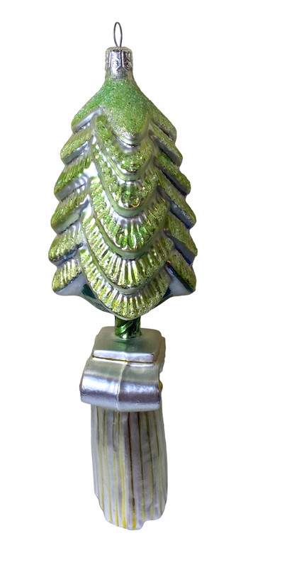 CHRISTOPHER RADKO SIGNED 93 Classic Christmas Tree Blown Painted Glass Ornament gallery