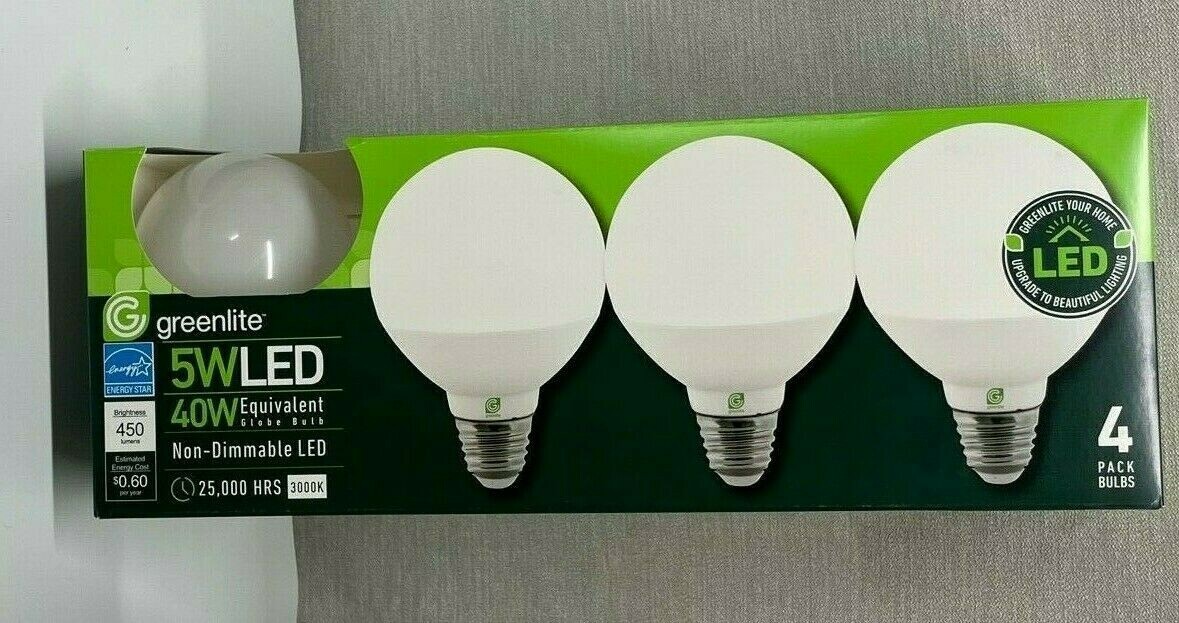8 LED Bulb 5 watt non dimmable 40W 450 lumens 3000K Bright Greenlite G25 gallery