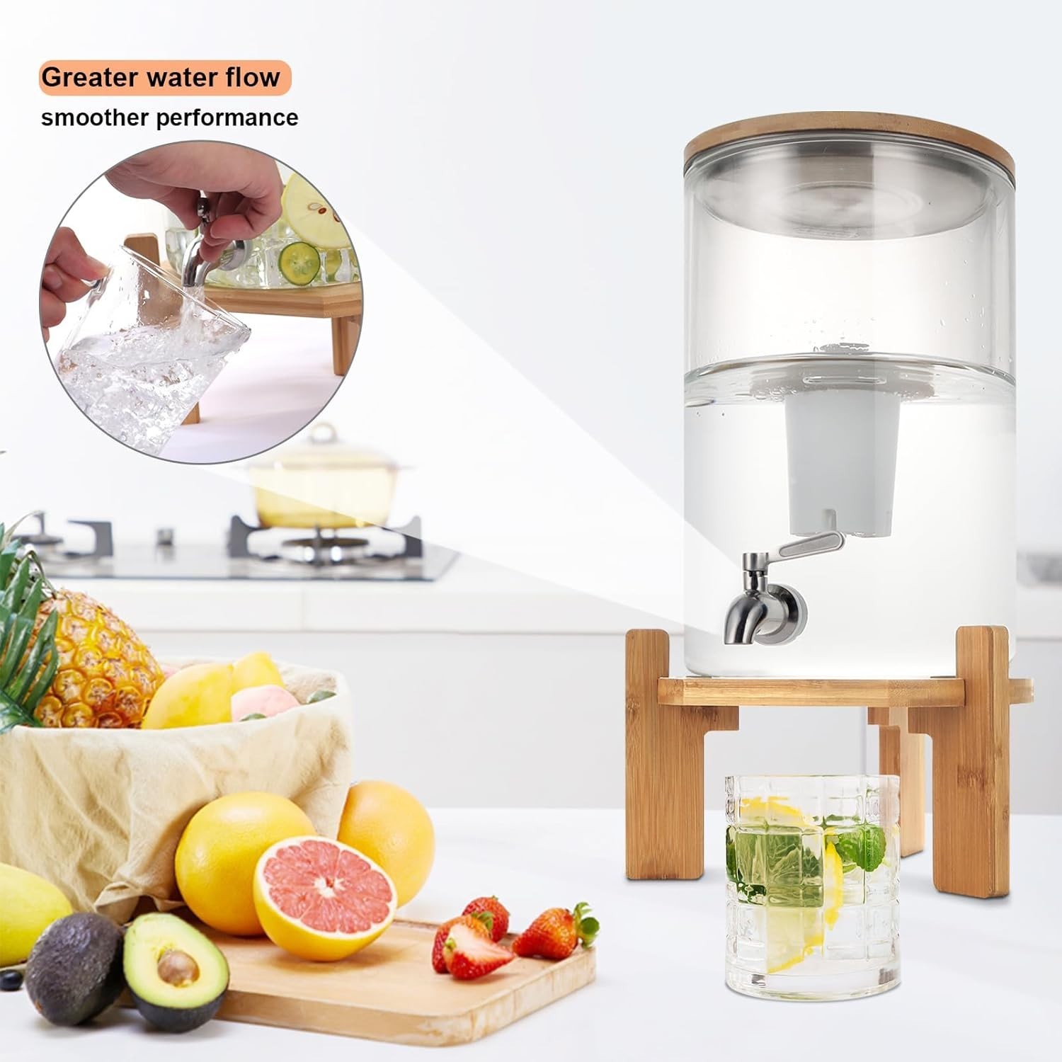 Glass Water Filter Pitcher,2.25 Gallon Water Filter Dispenser with Filter,BPA-Fr gallery