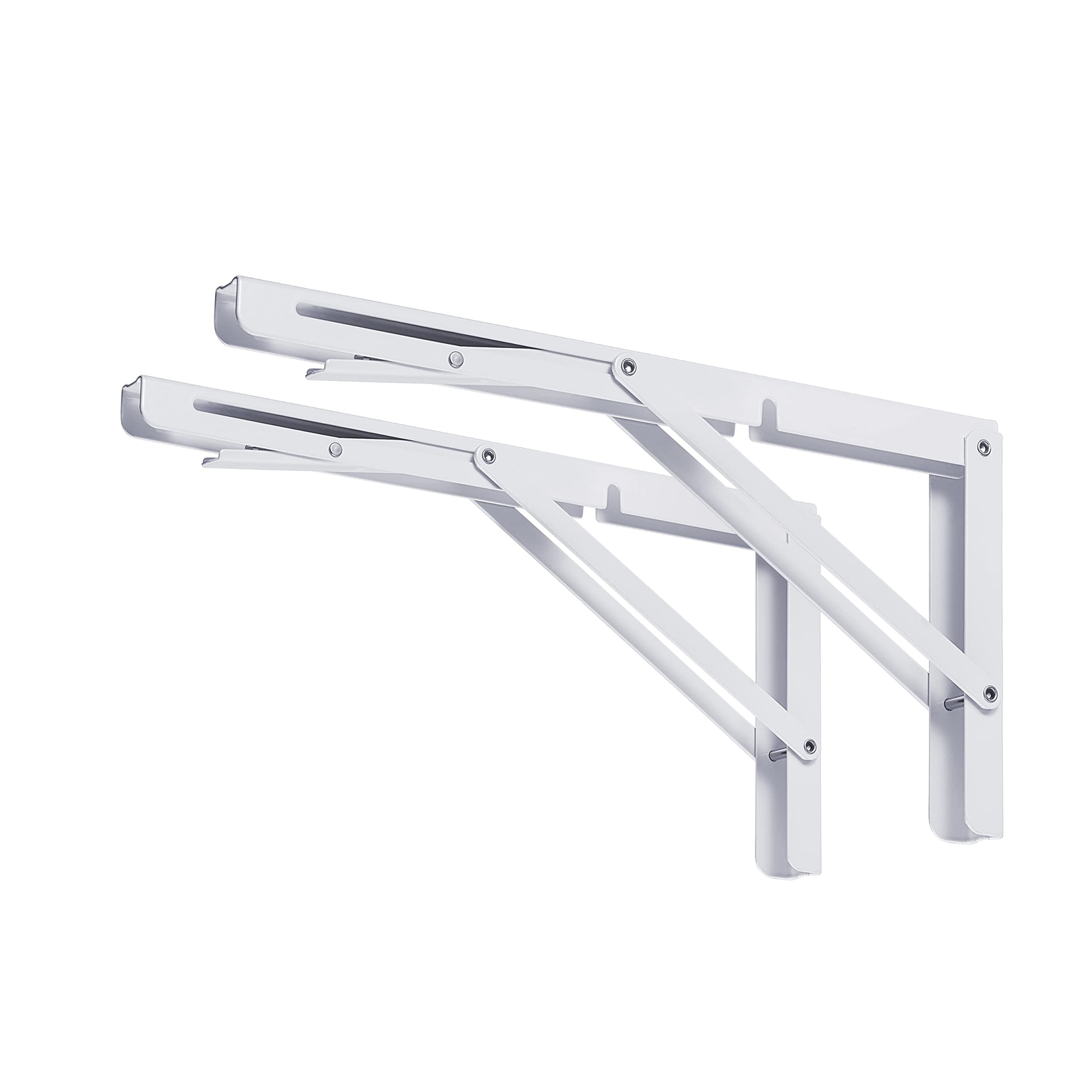CLT 12" White Folding Shelf Brackets Max. Load 330 lb Heavy Duty DIY Wall Mou... gallery