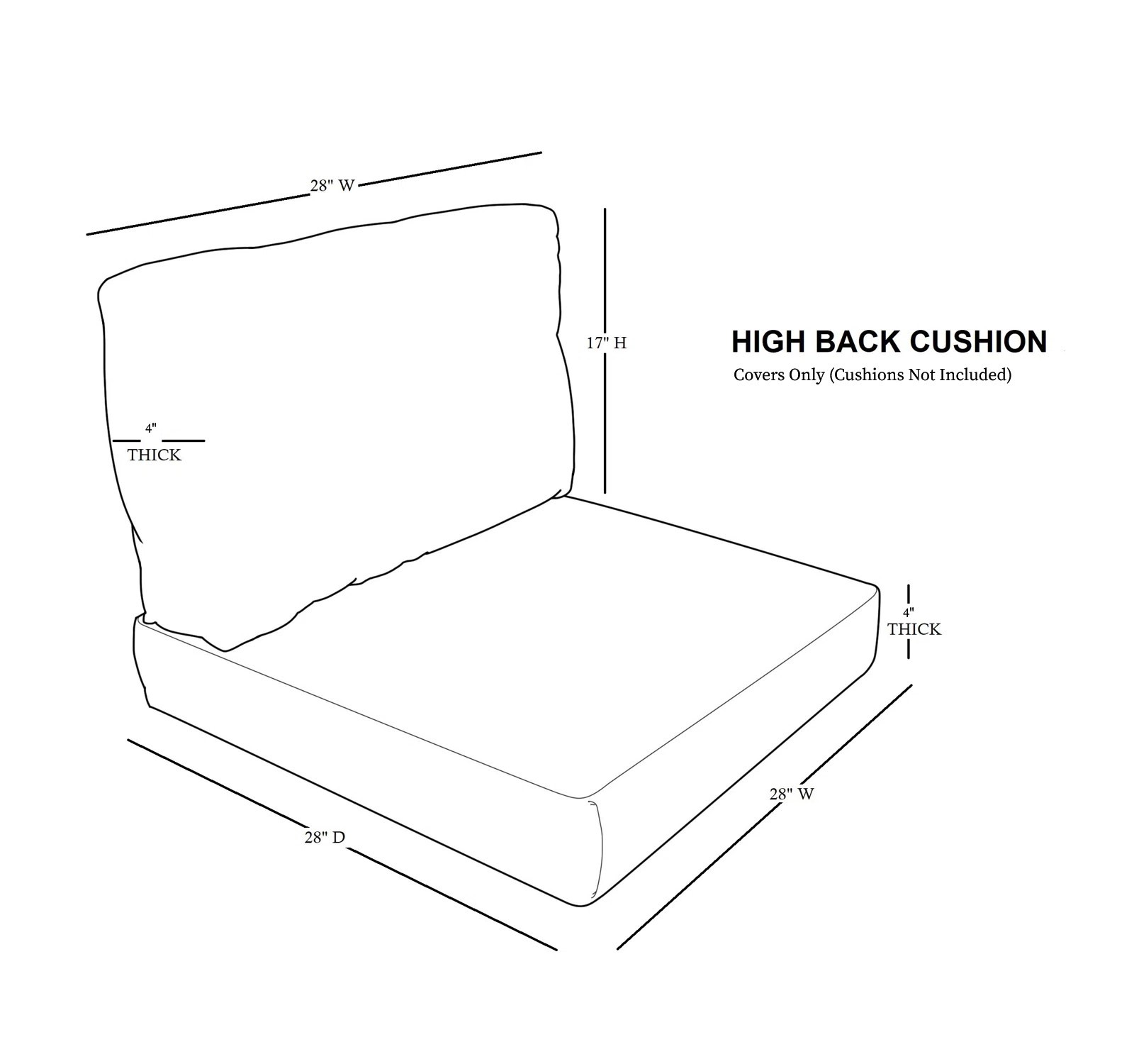 TK Classics Outdoor High Back and Seat Cushion Cover Set – Performance Navy gallery