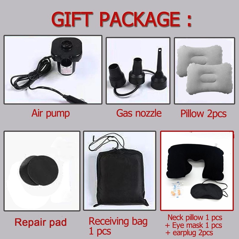 Thickened Portable Inflatable Car Back Seat Air Mattress Pump Sleep Camp Bed gallery