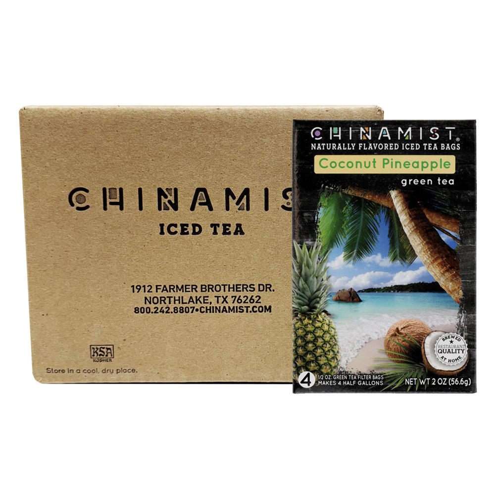 China Mist Coconut Pineapple Iced Tea Bags, 4-Count Box, 6-Pack 12/25