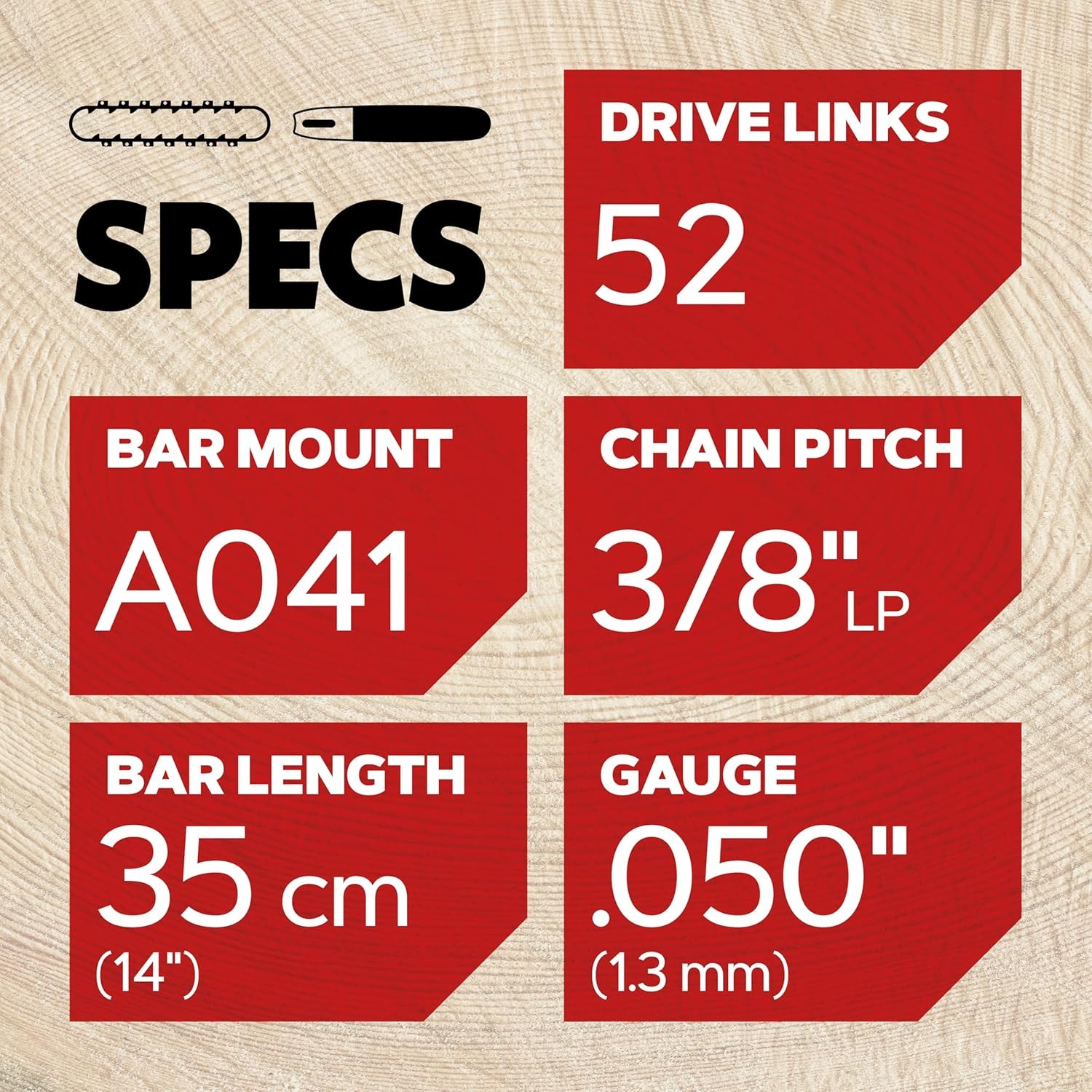 27856 14-Inch Guide Bar and Advancecut S52 Chainsaw Chain Combo, Fits Echo, Craf gallery