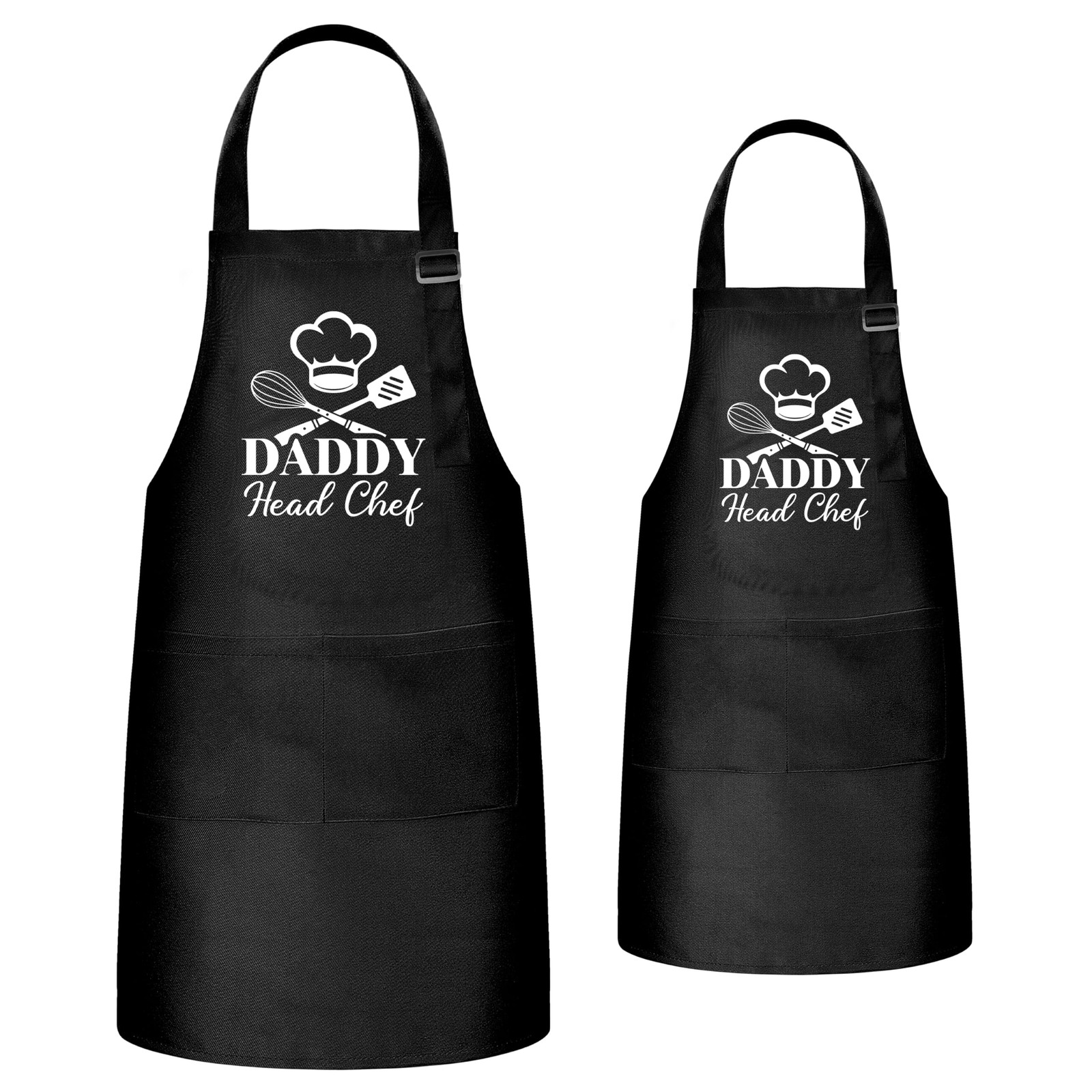 2Pcs Adults Kids Matching Apron Set Daddy and Me Adjustable Kitchen Apron wit... gallery