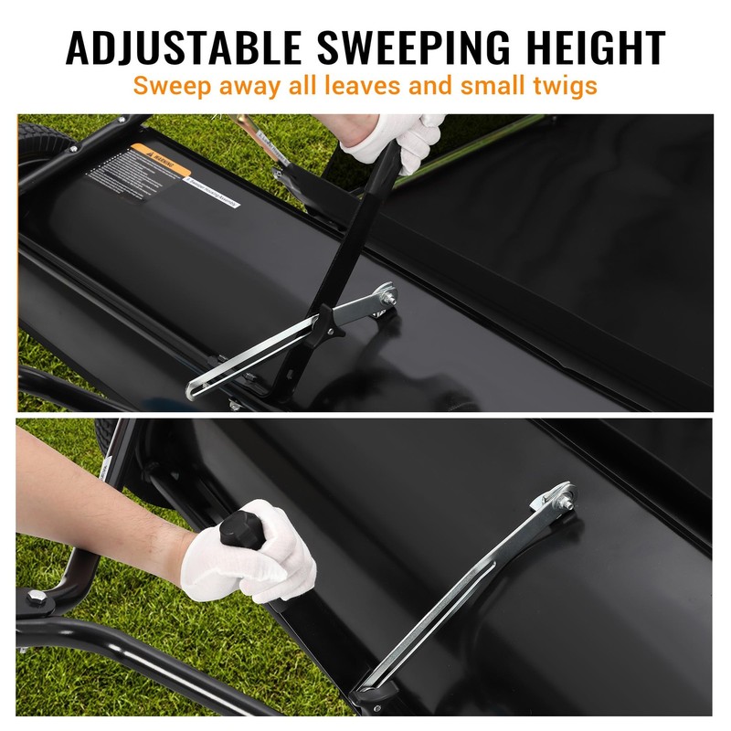 Pull Behind 42 Inch Lawn Sweeper Height Adjustable Leaf Collector Tow Behind gallery