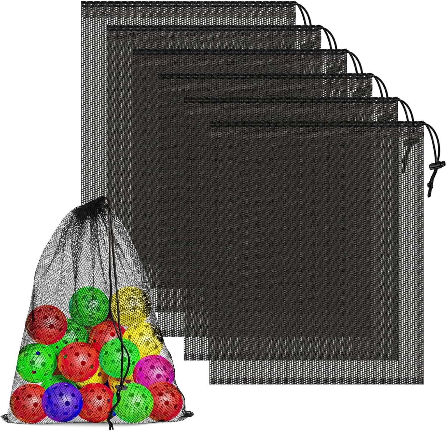 6 Pcs Mesh Bags Drawstring, 14X17 Inch with Lock, Multipurpose Storage Bags for gallery