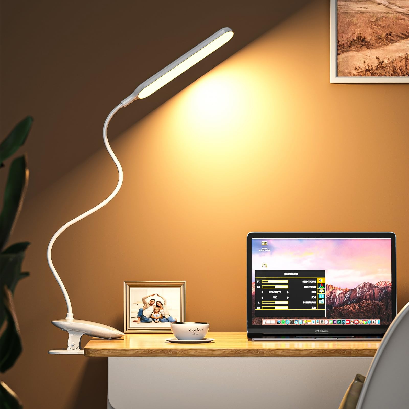 Desk Lamp, Table Lamp 1500mAh Dimmable Reading Lamp with Clamp and Type-C Cha... gallery