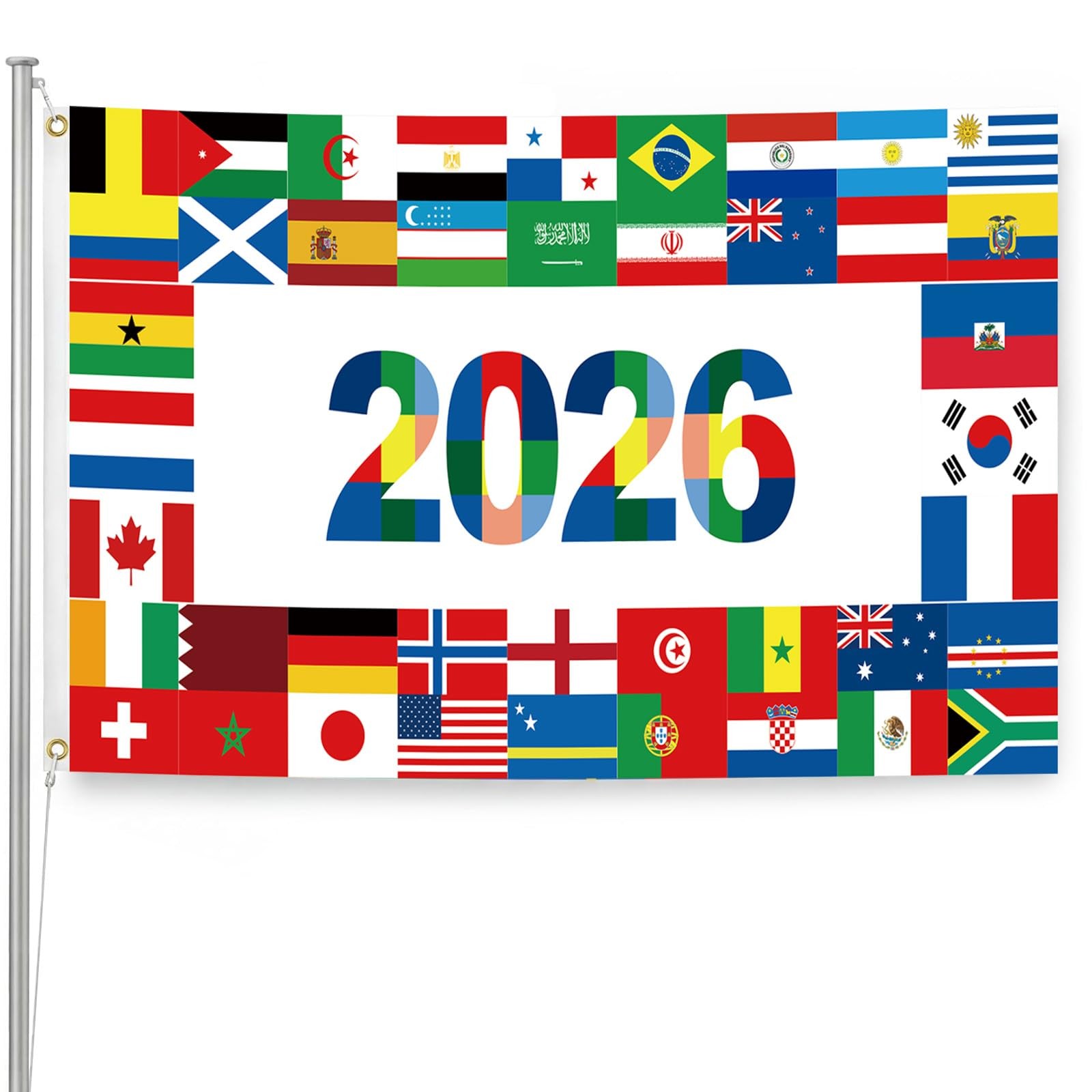 World Cup Flag 2026 International Country 59x35 inches, Multicolor gallery