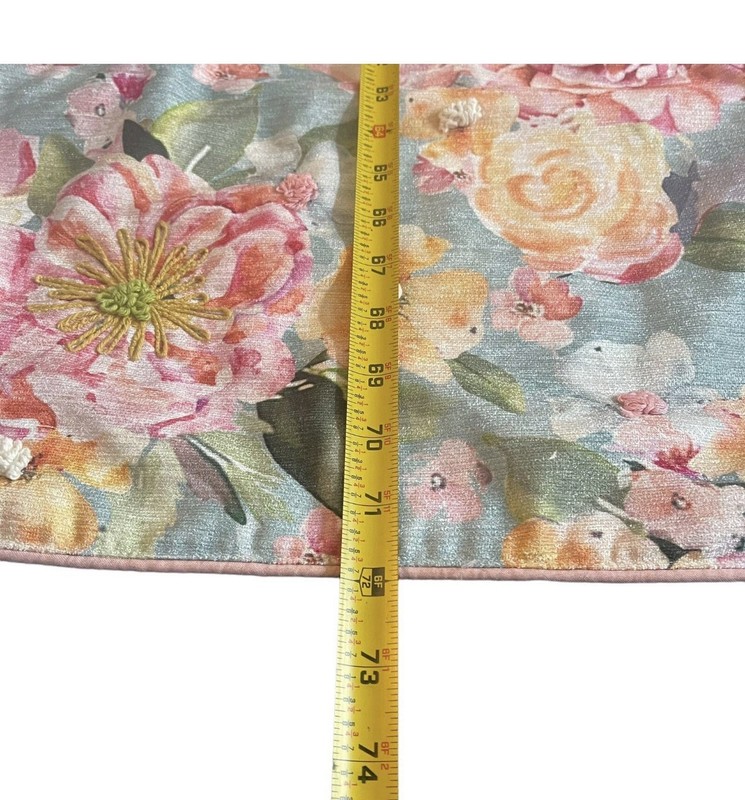 Nicole Miller Spring Floral Table Runner Spring Summer Roses Camellia 16x72 gallery