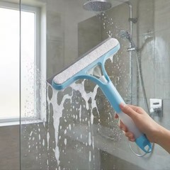 2 in 1 Window Squeegee Cleaner Microfiber Glass Wiper Shower Screen Car…