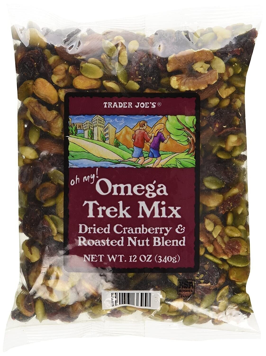 2 Packs Trader Joe's Omega Trek Mix Dried Cranberry Roasted Nut Blend 12 oz Each gallery