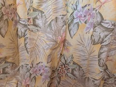 Croscill Shower Cutain Panel Fabric Cotton Tropical Palm Floral Orchid 1pc NWOT