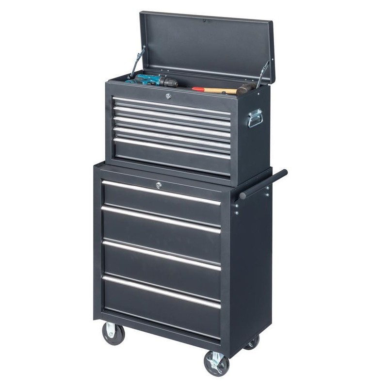 Rolling Tool Chest Tool Box with Handle / Drawers Lockable Tool Cabinet Black gallery