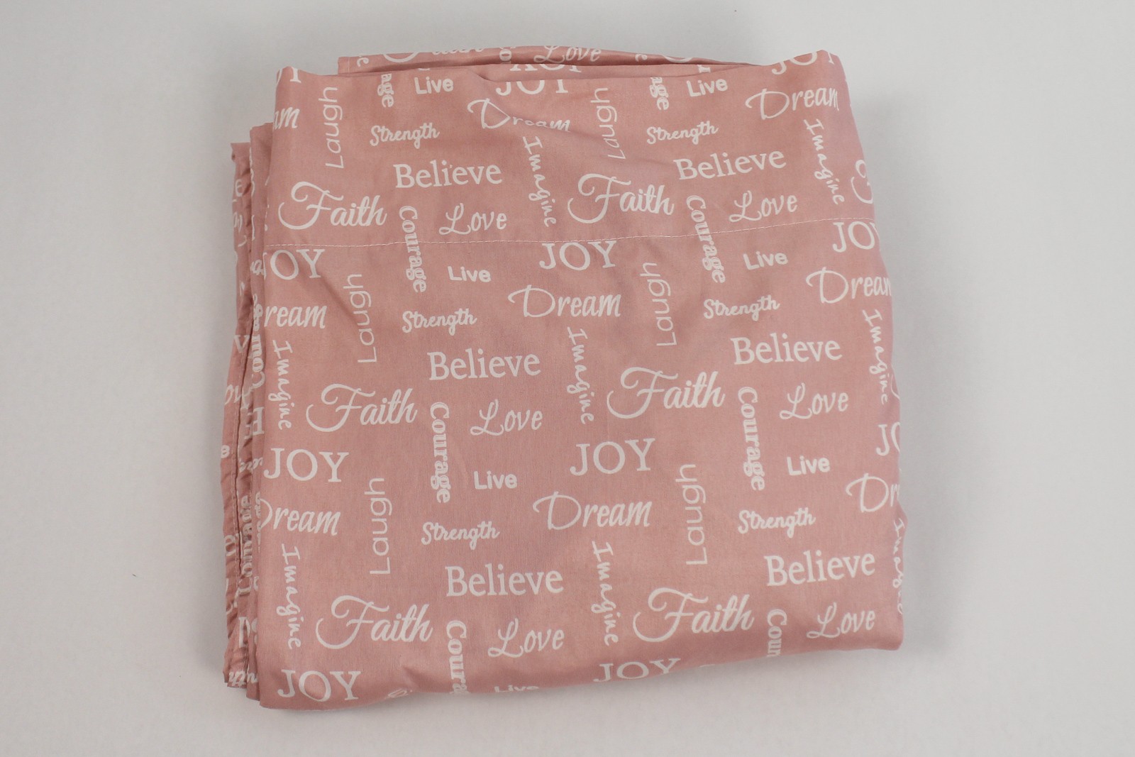 Elite Home Products 4 Piece Sheet Set Flat Fitted Pillowcases Pink White Faith gallery