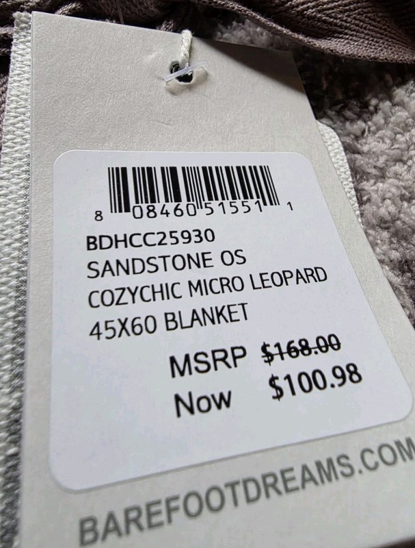 Barefoot Dreams CC Micro Leopard Sandstone Throw 45x60 NWT MSRP $168 ONLY $65 gallery