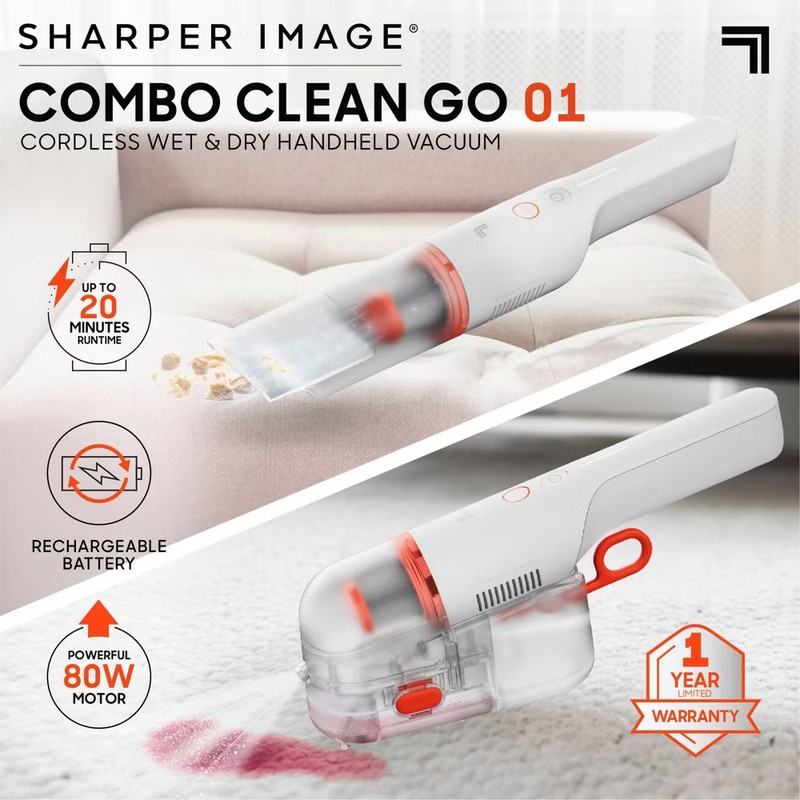 Sharper Image Cordless Handheld Vacuum with Spot Cleaner Attachment Gray/White gallery