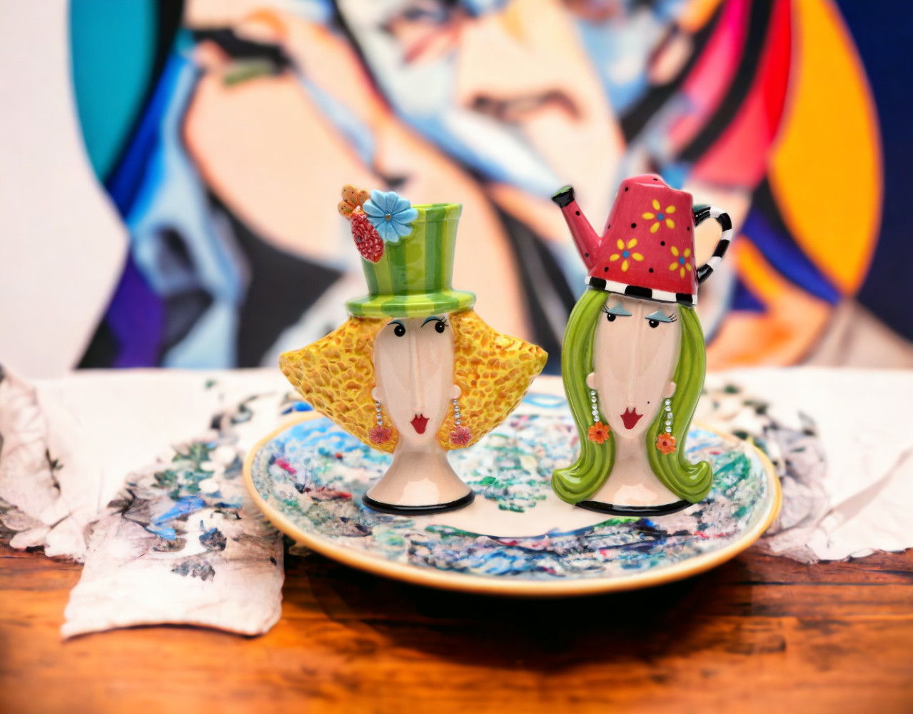 Ceramic Garden Ladies Salt and Pepper Shakers-Home Décor, Gift for Her or Mom, G gallery